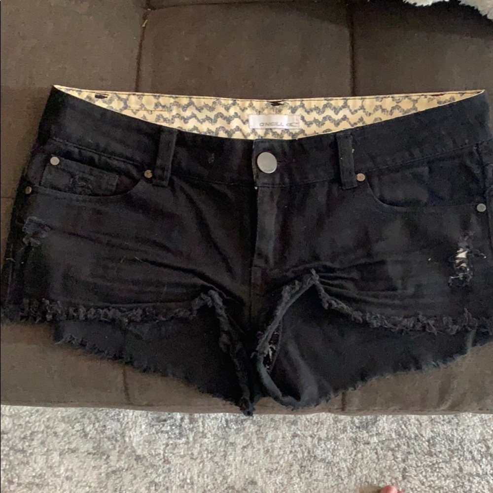 Black jean shorts